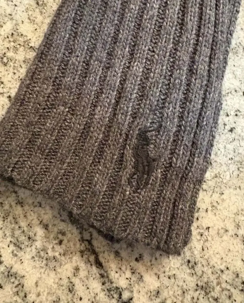 Polo Ralph Lauren Ribbed Lambswool Blend Scarf Gray